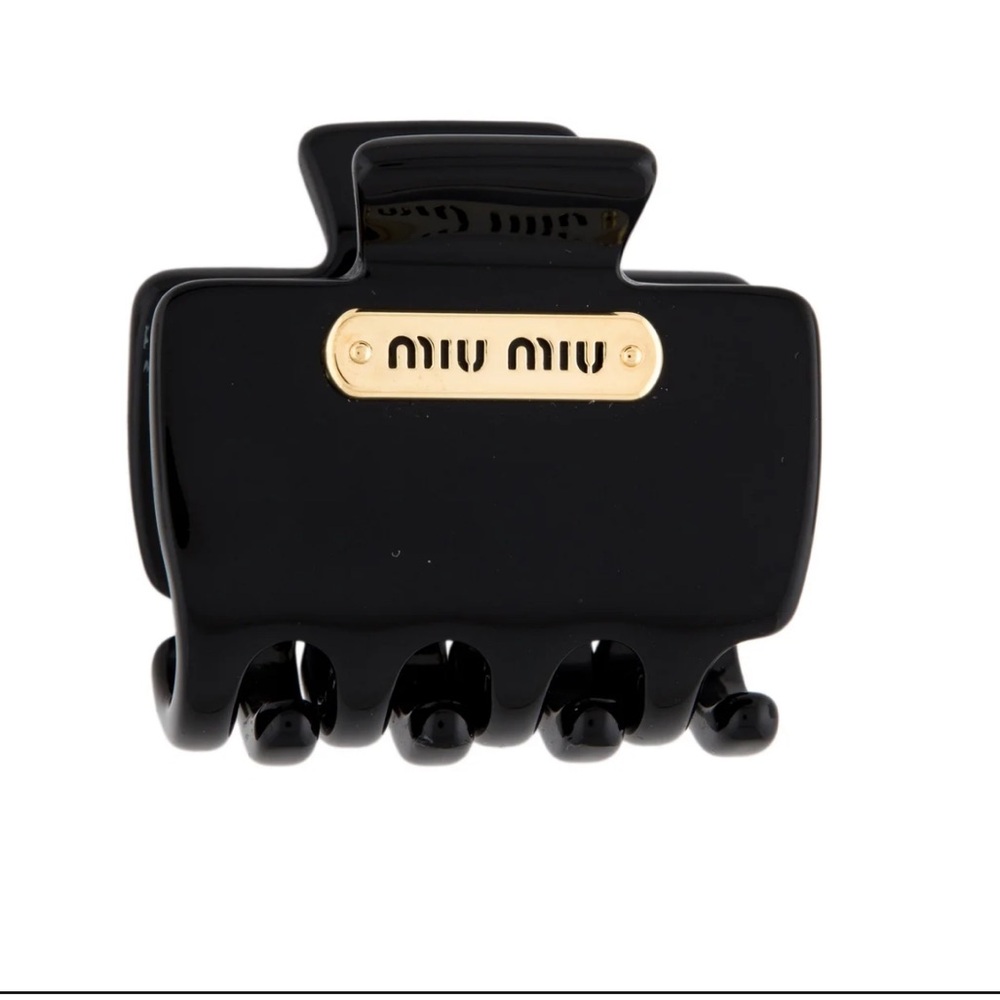 Miu Miu Glossy Black and Gold Hair Claw